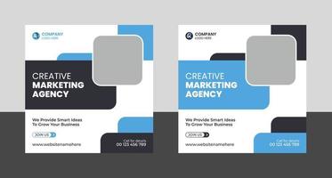 Creative marketing agency social media post and banner template vector