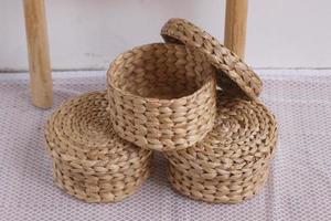 antique ethnic woven basket photo