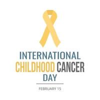 corazones grises y cinta amarilla. dia internacional del cancer infantil vector