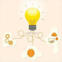 el pensamiento de inteligencia de éxito de la mente y la inspiración de conceptos de ideas para el desarrollo de la comunicación estratégica y el plan para soluciones comerciales creativas y diseño de lluvia de ideas tecnología energética vector