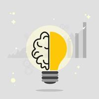 el pensamiento de inteligencia de éxito de la mente y la inspiración de conceptos de ideas para el desarrollo de la comunicación estratégica y el plan para soluciones comerciales creativas y diseño de lluvia de ideas tecnología energética vector