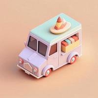 te whimsical 3D delivery car icon character perfect for logistics, transportation projects photo