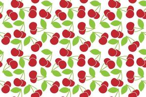 Cherry fresh fruit seamless abstract pattern on white background vector design