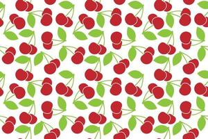 Cherry fresh fruit seamless abstract pattern on white background vector design