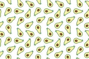 Avocado fresh fruit seamless abstract pattern on white background vector design