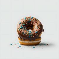 doughnuts on white background, perfect for advertising, packaging, menus, cookbooks. Highlighting texture and details, shot from above, high-res suitable for printing, posters, banners and more photo