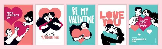 Set of Valentines day greeting cards and banners. Vector illustration concepts for background, greeting card, website and mobile website banner, social media banner, marketing material.