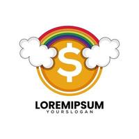 diseño de logotipo de dinero y arco iris vector