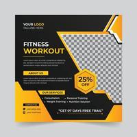 Fitness gym workout sports yoga social media post and web banner design for digital marketing agency. vector