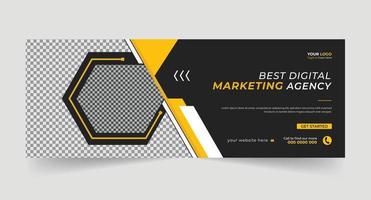 Trendy corporate Digital marketing cover social media banner template Premium Vector