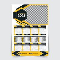 vector de plantilla de diseño de calendario de pared de año nuevo moderno 2023, plantilla de diseño de calendario creativo de alta calidad listo para imprimir