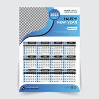 Modern 2023 new year wall calendar design template Vector, Creative high-quality print-ready calendar design template vector