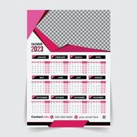 vector de plantilla de diseño de calendario de pared de año nuevo moderno 2023, plantilla de diseño de calendario creativo de alta calidad listo para imprimir