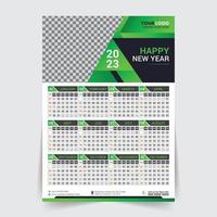 Modern 2023 new year wall calendar design template Vector, Creative high-quality print-ready calendar design template vector