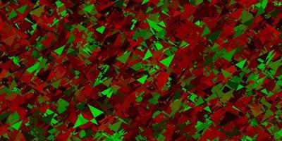 Light green, red vector texture with random triangles.