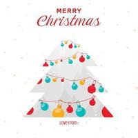 Background Templates for Greeting Cards. Christmas Tree with Rows of Colorful Lights. vector