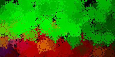 textura de vector verde oscuro, rojo con triángulos al azar.
