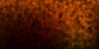 Dark green, yellow vector backdrop with a batch of hexagons.