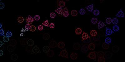 Dark Multicolor vector pattern with magic elements.