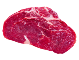 crudo carne, un' pezzo di fresco rosso carne su un' trasparente isolato sfondo png
