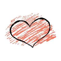 Sketch Scribble Hearts on red background. Hand drawn Pencil Scribble Hearts. Vector illustration