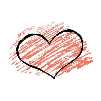 Sketch Scribble Hearts on red background. Hand drawn Pencil Scribble Hearts. Vector illustration