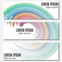 Set of colorful abstract header banners with curved lines and place for text. Vector backgrounds for web design.