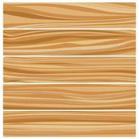 Five wooden boards. Vector abstract wood texture in flat design.