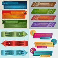 Set of Vector illustration infographic template with step. Colorful bookmarks and banners for text.