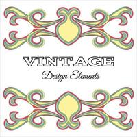 Calligraphic design elements and page decoration. Multicolor Vintage floral elements for design. Vector decorative design elements.