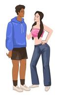 Teenagers from 2000s, fashion and style of 00s vector