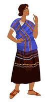 cultura y tradiciones mayas, mujer vestida de vector