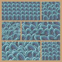 Abstract doodles pattern with blue ellipse vector