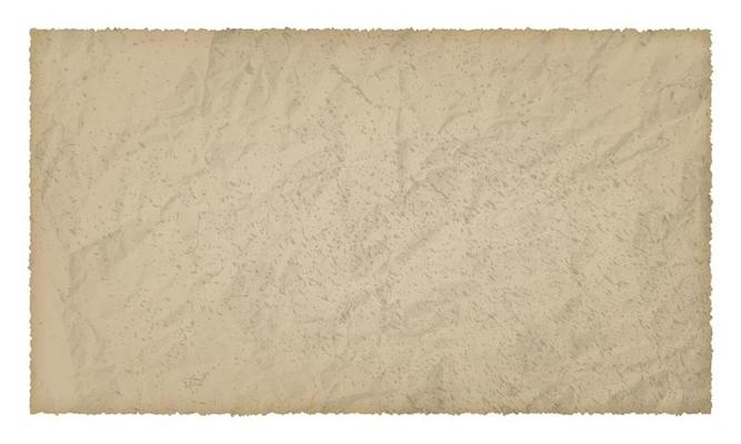 Old paper with burnt edges isolated on white background with place for your text. Vector illustration