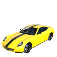 yellow sports car isolated on white