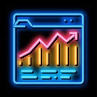 growth up neon glow icon illustration vector