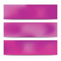 Smooth abstract blurred gradient pink banners set. Abstract Creative multicolored background. Vector illustration