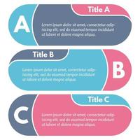 Set of three horizontal colorful options banners. Step by step infographic design template. Vector illustration