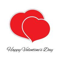corazón rojo grande y pequeño. símbolo de amor romántico del día de san valentín. ilustración vectorial vector