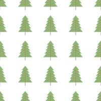 Seamless pattern with colored trees on white background. Vector illustration.