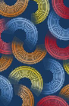Trendy geometric background with abstract circles shapes. Stories banner design. Futuristic dynamic pattern design. Vector illustration