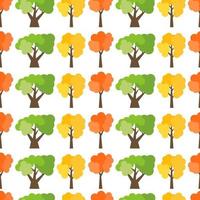 Seamless pattern from autumn trees. Autumn forest background. Vector illustration