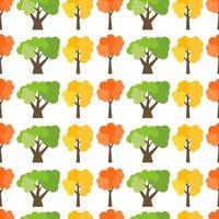 Seamless pattern from autumn trees. Autumn forest background. Vector illustration