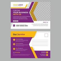 Creative corporate Postcard Design vector. Modern business postcard or EDDM design template. vector