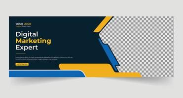 Trendy corporate Digital marketing cover social media banner template Premium Vector