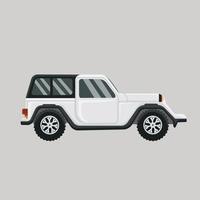 Off road vehicle white color .Extreme Sports vehicle Vector Illustration flat style design