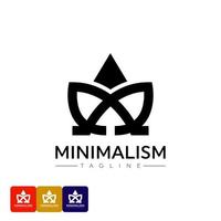 Minimalist logo vector design template in simple linear style - abstract emblem, unity and Trust, accessories and objects