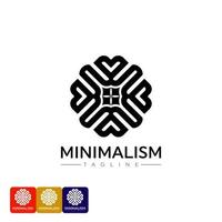 Minimalist logo vector design template in simple linear style - abstract emblem, unity and Trust, accessories and objects