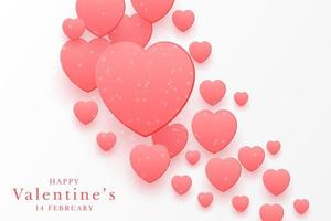 Valentines day background with hearts illustration vector