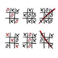 Doodle tic tac toe game Royalty Free Vector Image